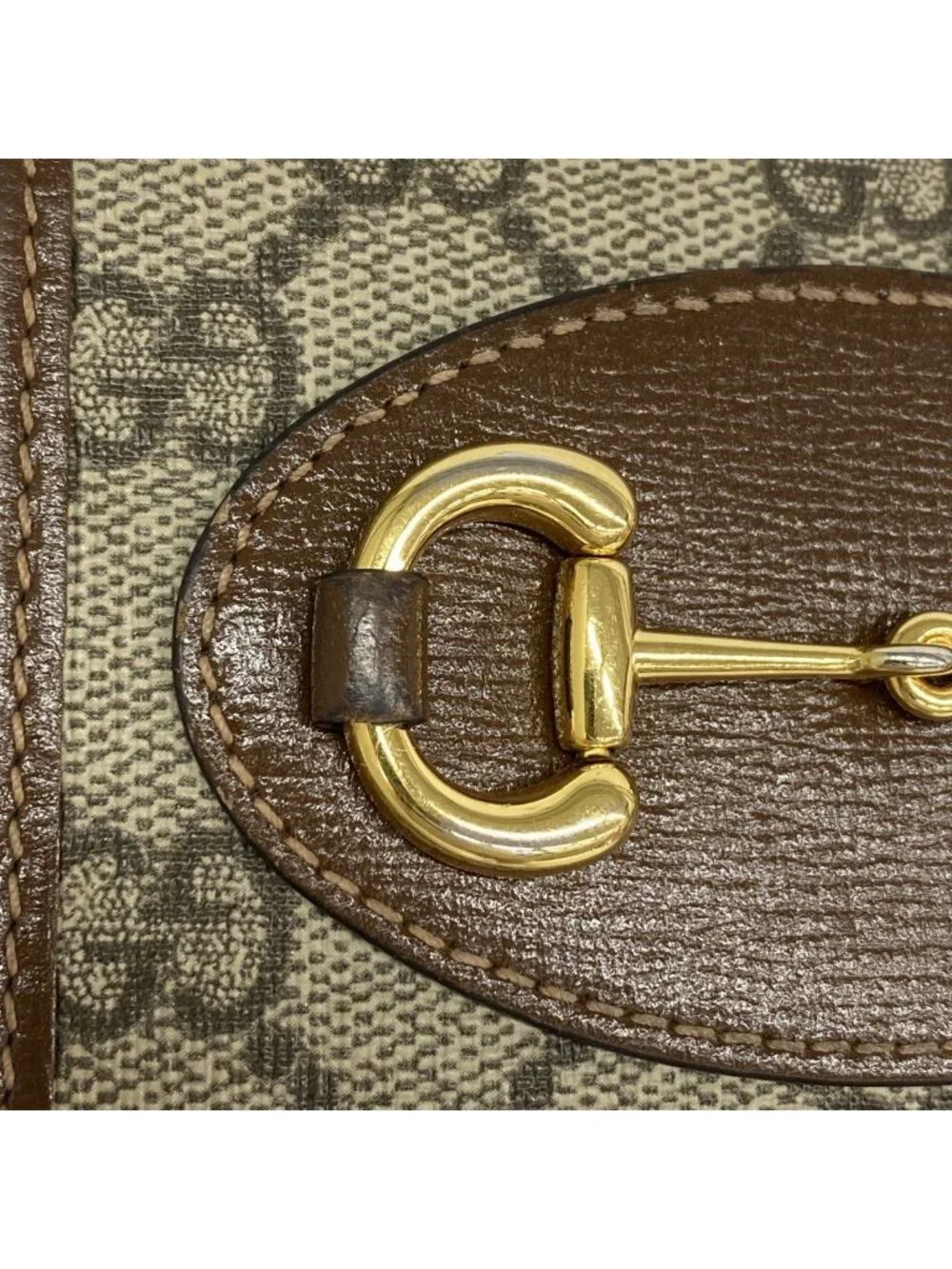 ★SOLD★ Gucci Wallet GG Supreme Horsebit Brown Gold - Picture 6 of 7